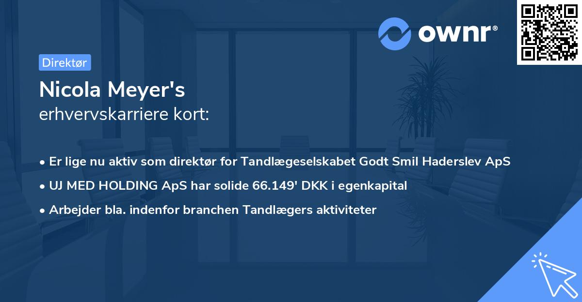 Nicola Meyer's erhvervskarriere kort