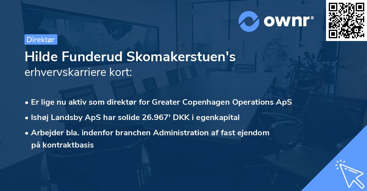 Hilde Funderud Skomakerstuen's erhvervskarriere kort