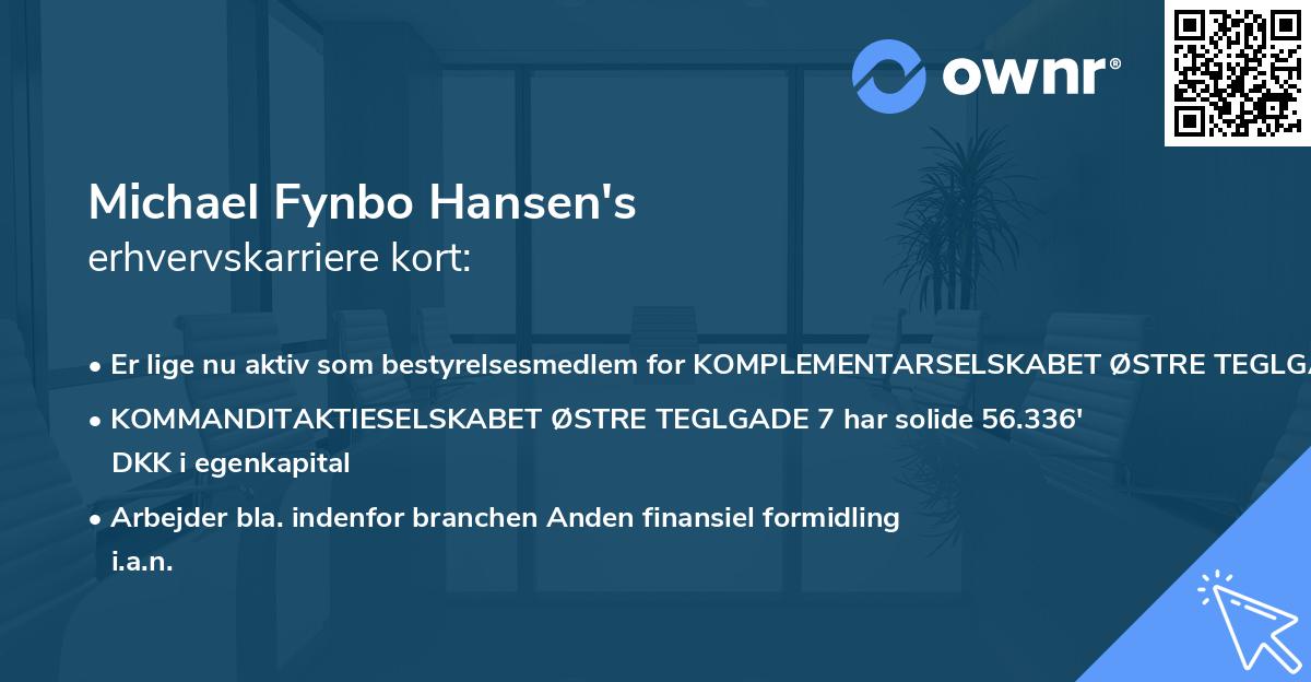 Michael Fynbo Hansen's erhvervskarriere kort