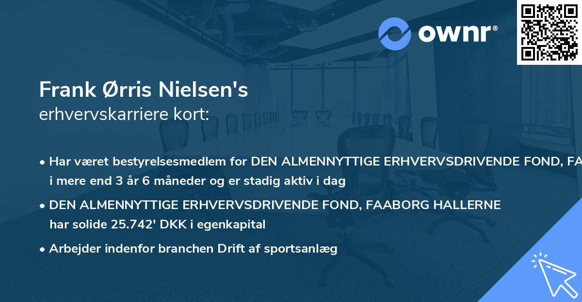 Frank Ørris Nielsen's erhvervskarriere kort