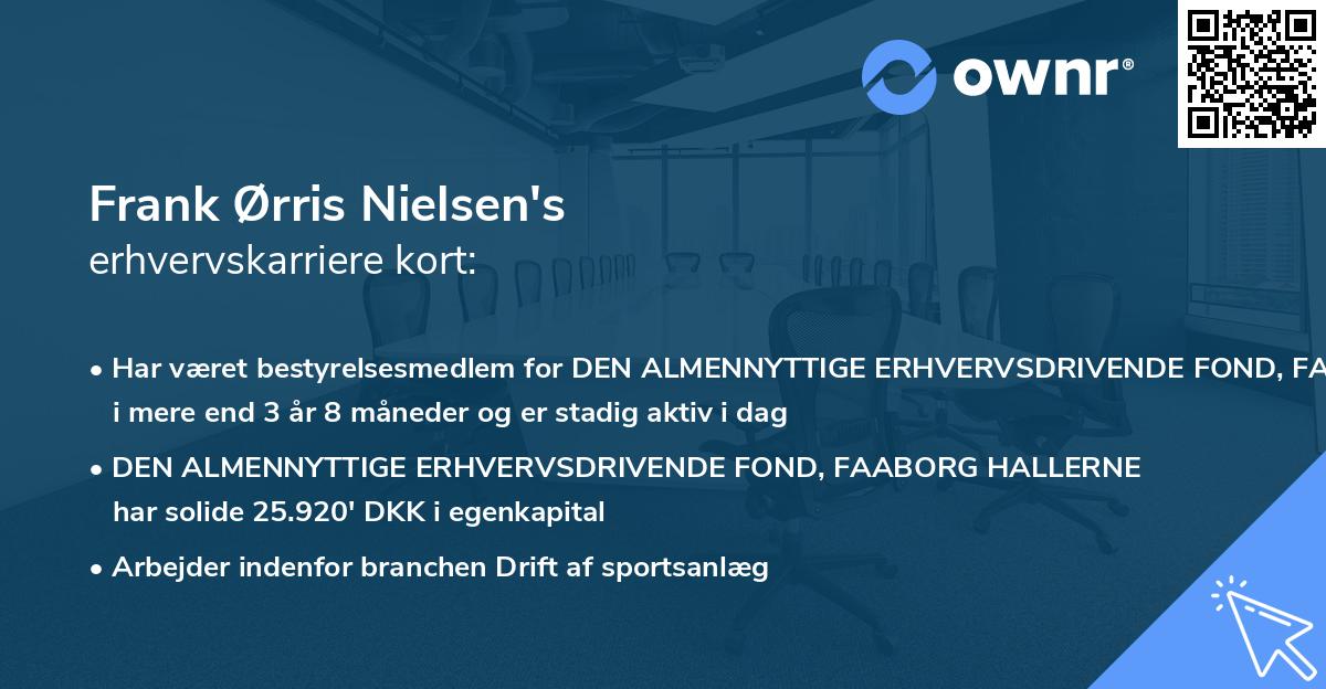 Frank Ørris Nielsen's erhvervskarriere kort
