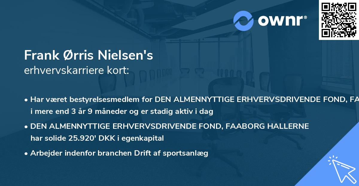 Frank Ørris Nielsen's erhvervskarriere kort