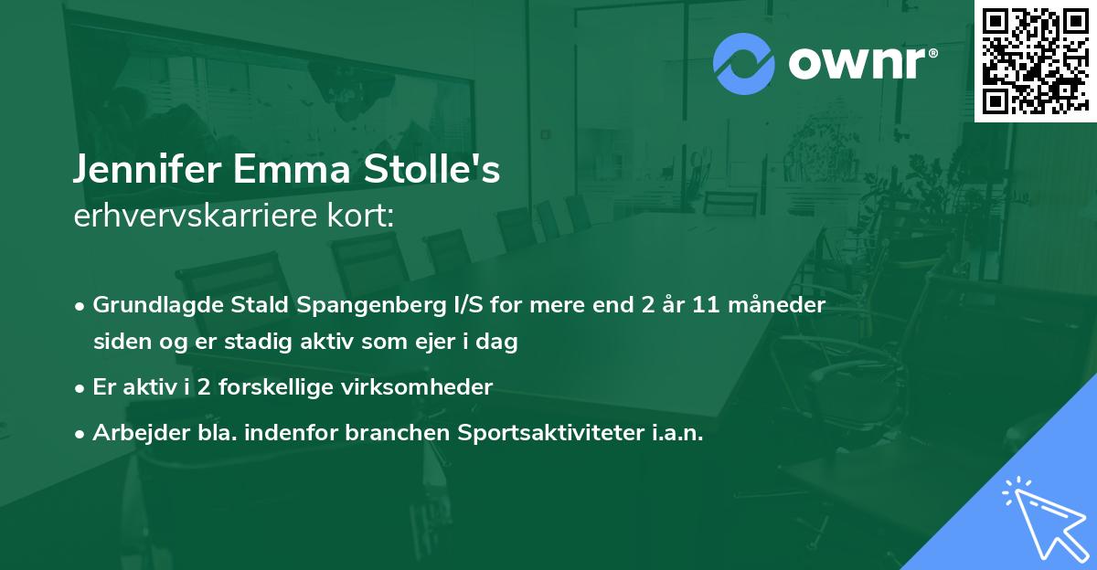 Jennifer Emma Stolle's erhvervskarriere kort