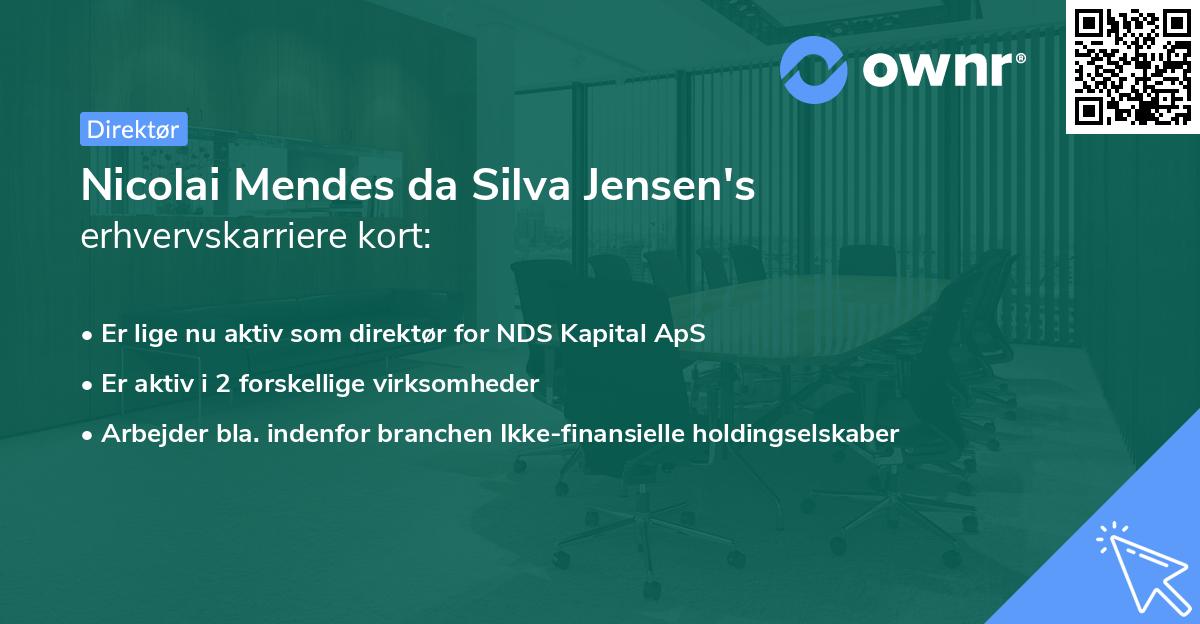 Nicolai Mendes da Silva Jensen's erhvervskarriere kort