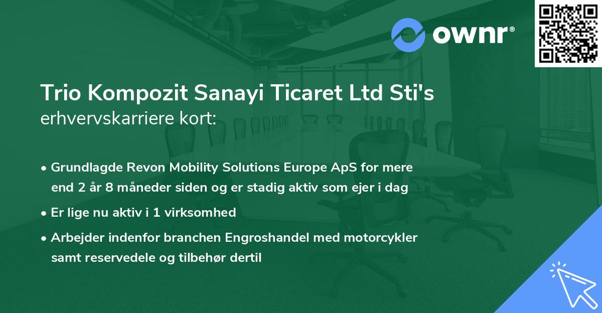 Trio Kompozit Sanayi Ticaret Ltd Sti's erhvervskarriere kort