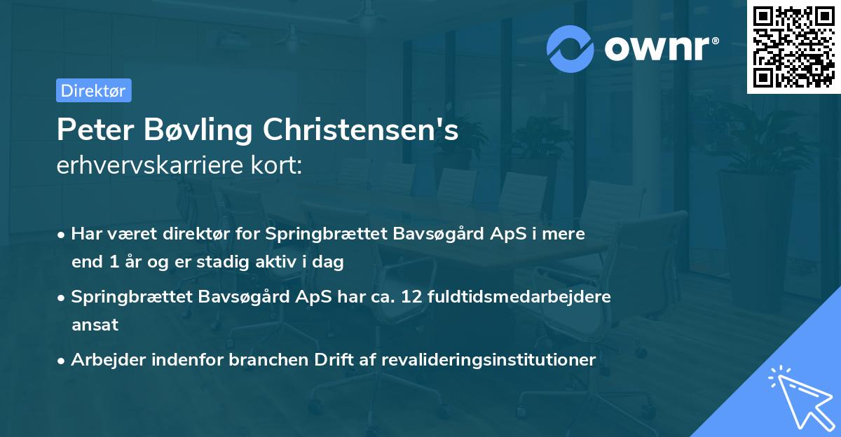 Peter Bøvling Christensen's erhvervskarriere kort