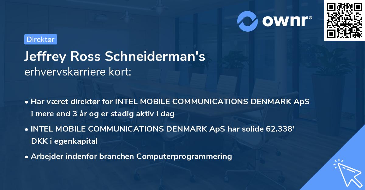 Jeffrey Ross Schneiderman's erhvervskarriere kort