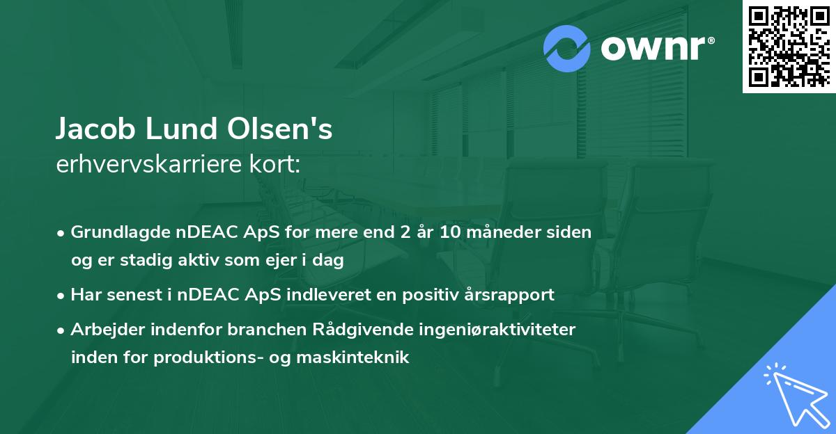 Jacob Lund Olsen's erhvervskarriere kort
