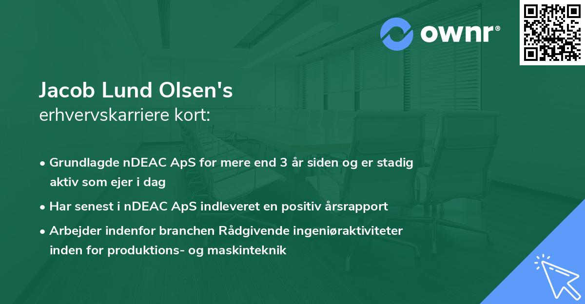 Jacob Lund Olsen's erhvervskarriere kort