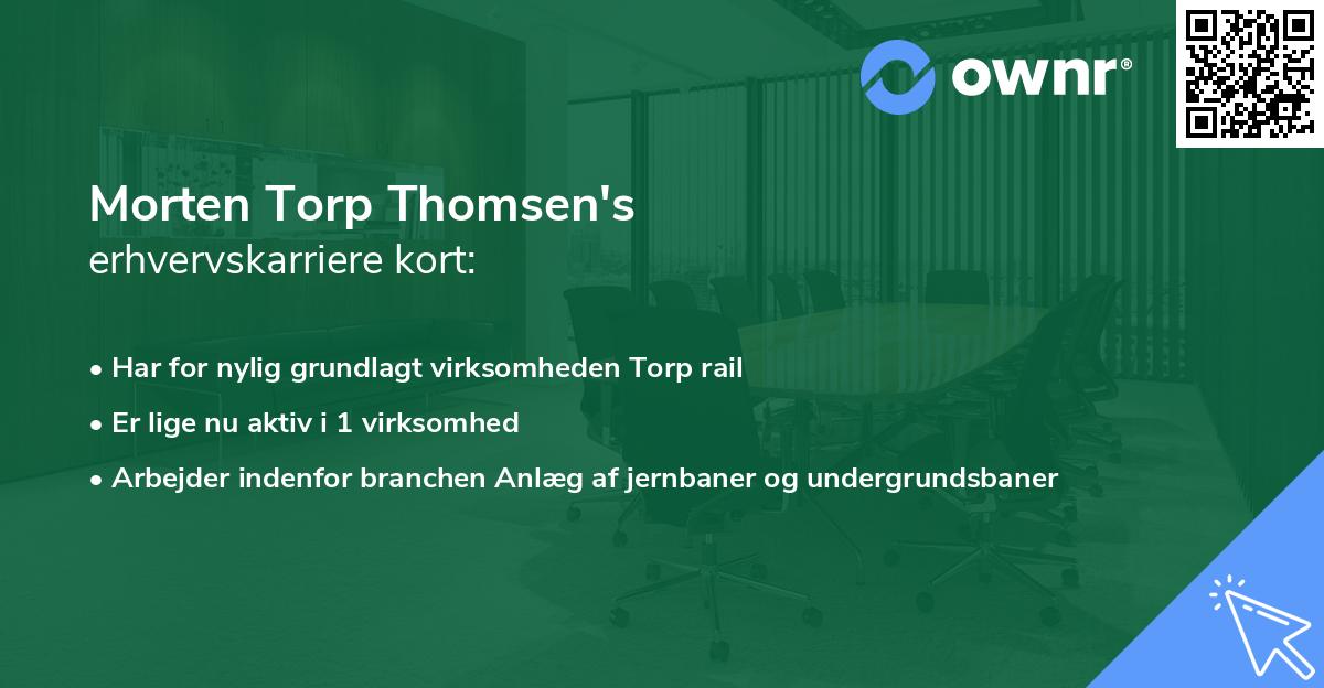 Morten Torp Thomsen's erhvervskarriere kort