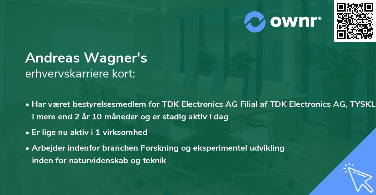 Andreas Wagner's erhvervskarriere kort