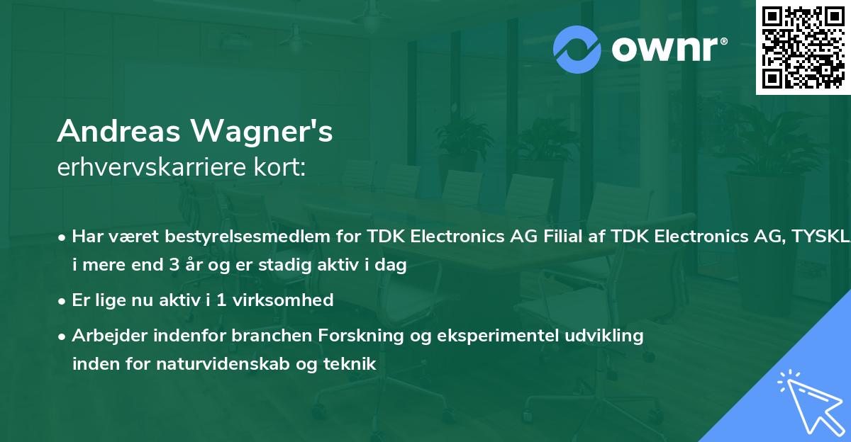 Andreas Wagner's erhvervskarriere kort