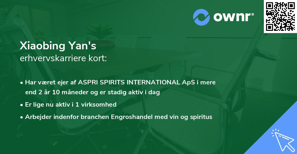 Xiaobing Yan's erhvervskarriere kort