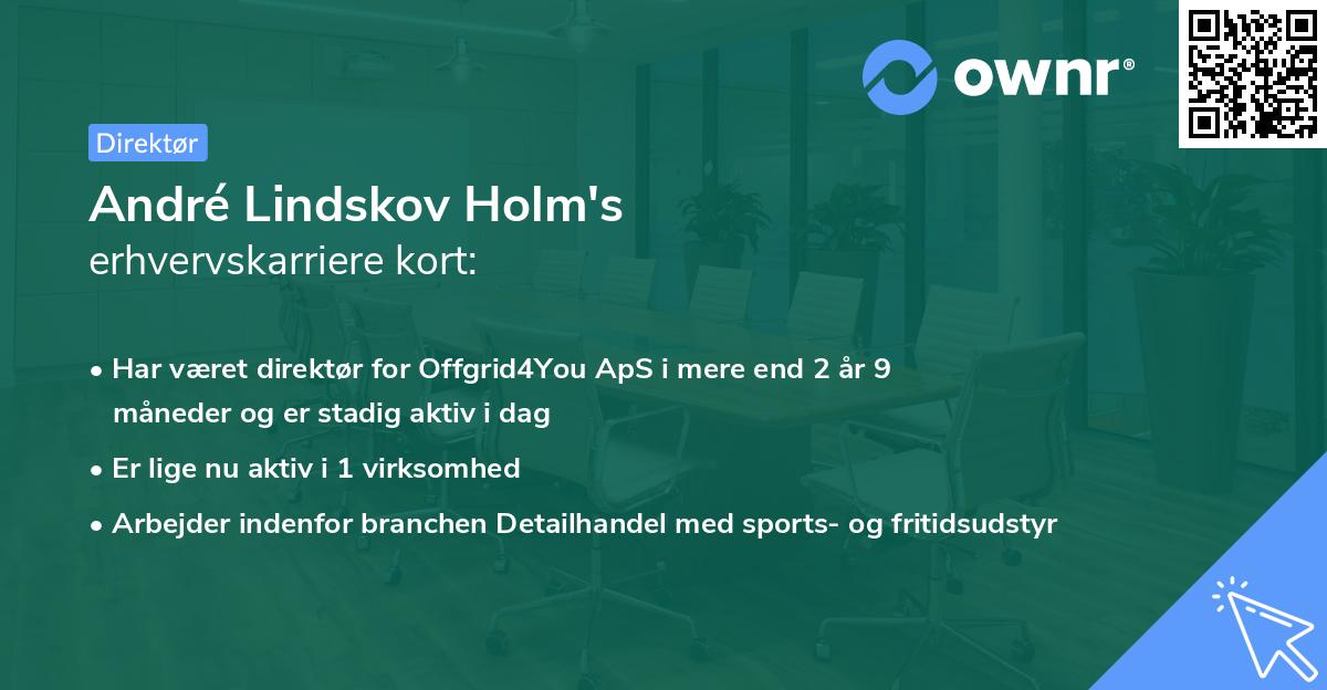 André Lindskov Holm's erhvervskarriere kort