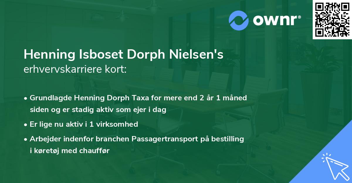 Henning Isboset Dorph Nielsen's erhvervskarriere kort