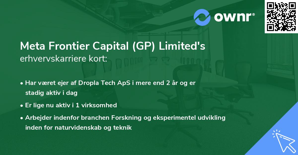Meta Frontier Capital (GP) Limited's erhvervskarriere kort