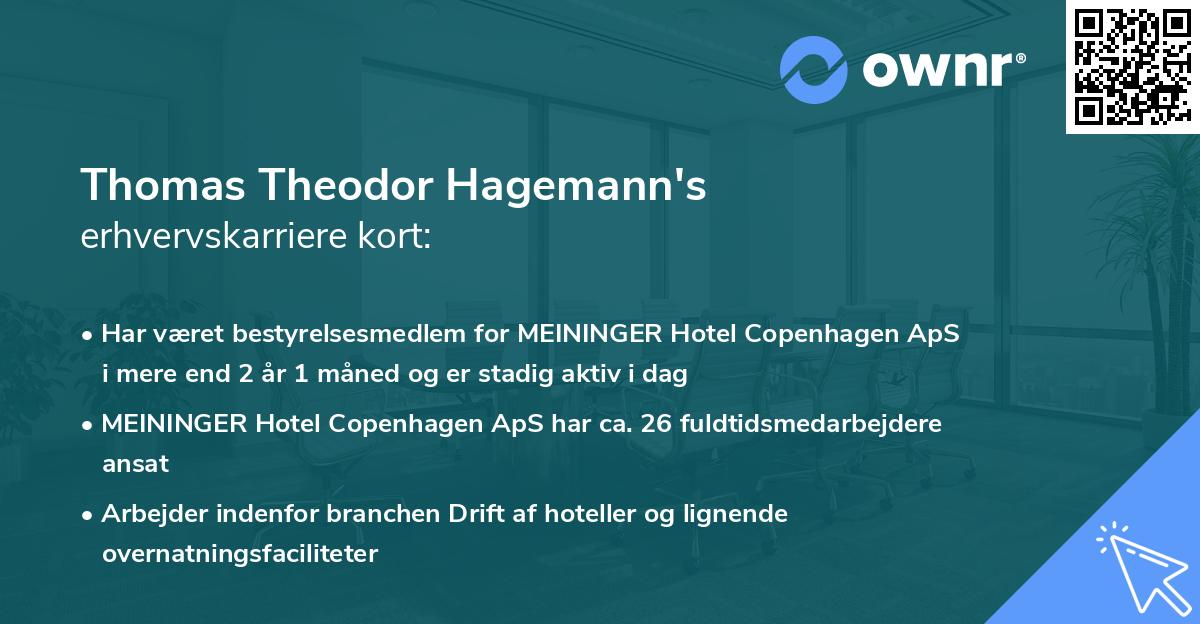 Thomas Theodor Hagemann's erhvervskarriere kort
