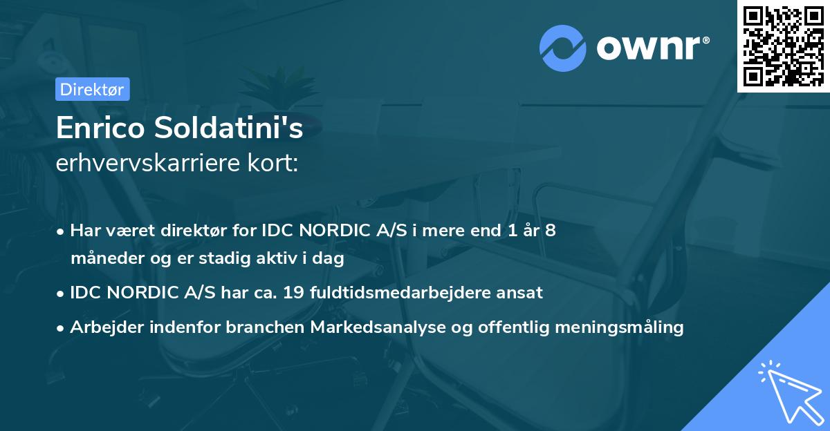 Enrico Soldatini's erhvervskarriere kort