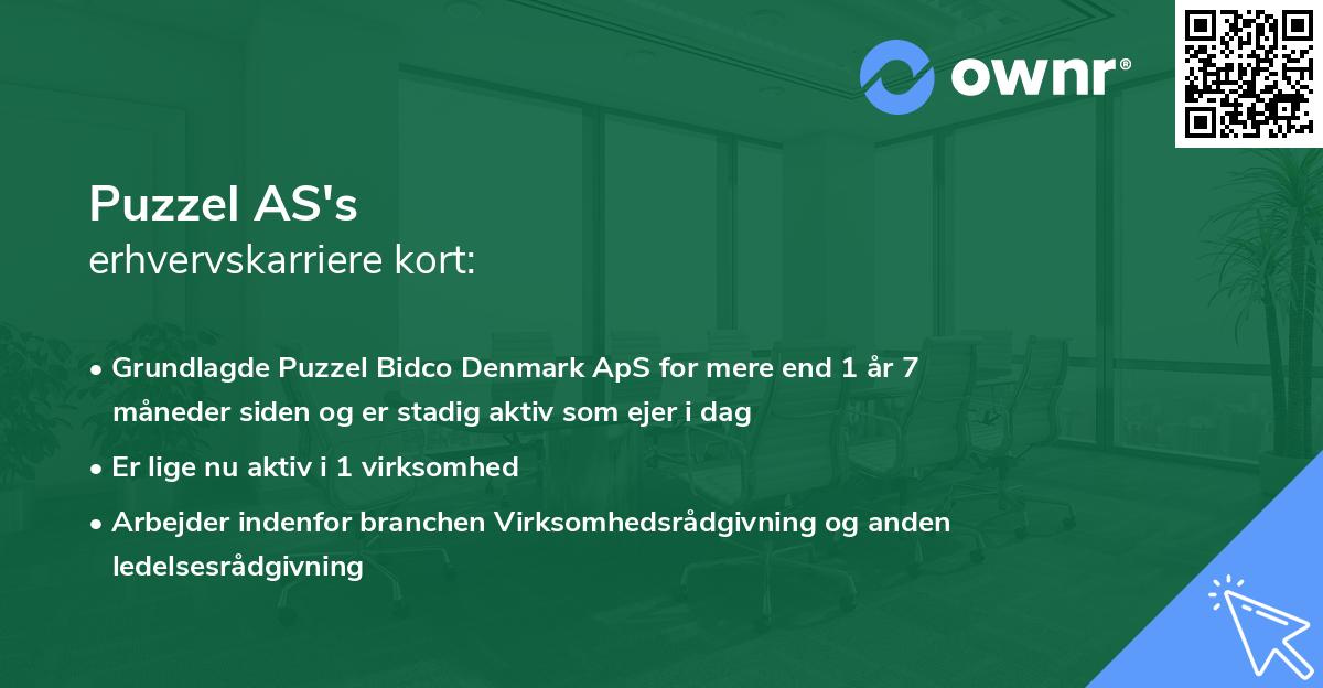 Puzzel AS's erhvervskarriere kort