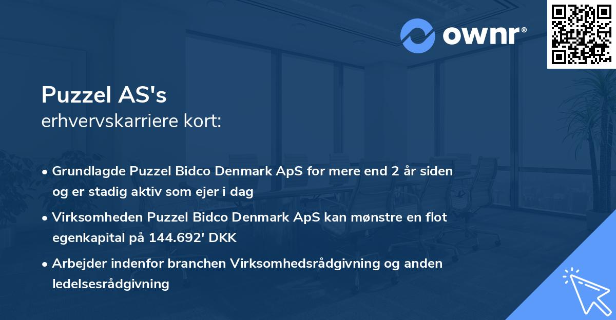 Puzzel AS's erhvervskarriere kort