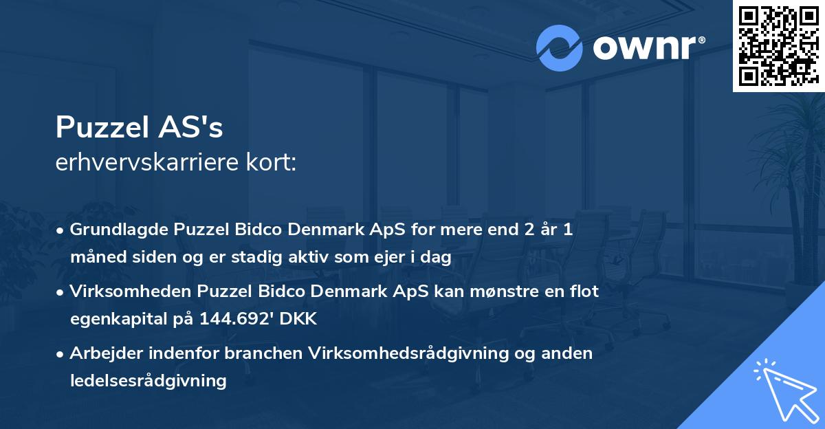 Puzzel AS's erhvervskarriere kort