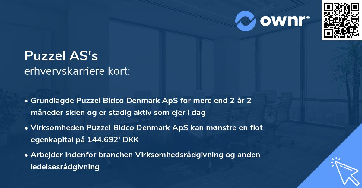 Puzzel AS's erhvervskarriere kort