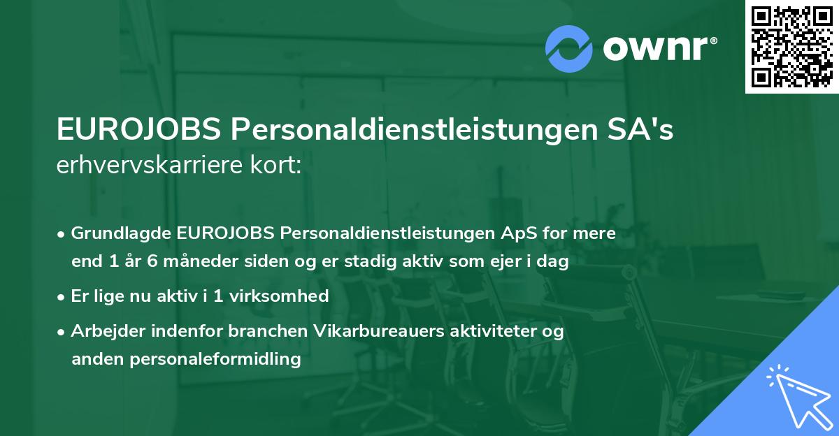 EUROJOBS Personaldienstleistungen SA's erhvervskarriere kort