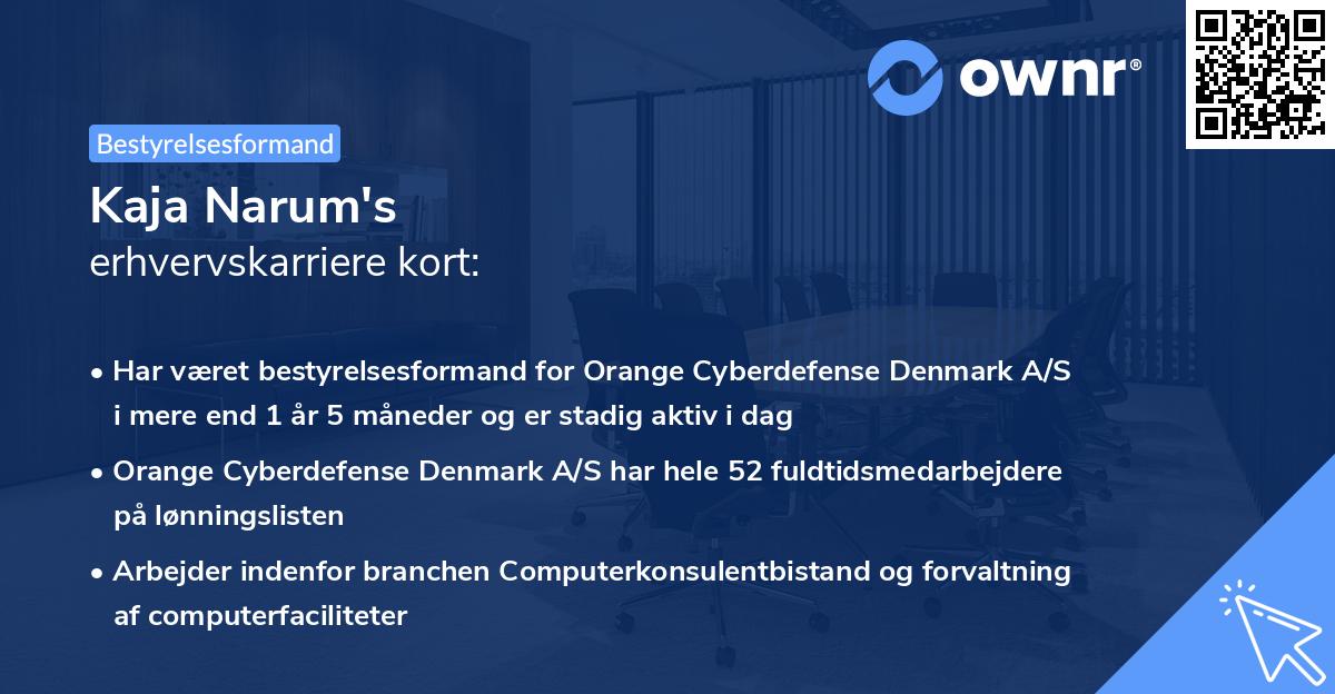 Kaja Narum's erhvervskarriere kort