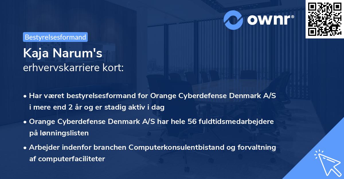 Kaja Narum's erhvervskarriere kort