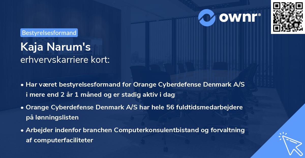 Kaja Narum's erhvervskarriere kort