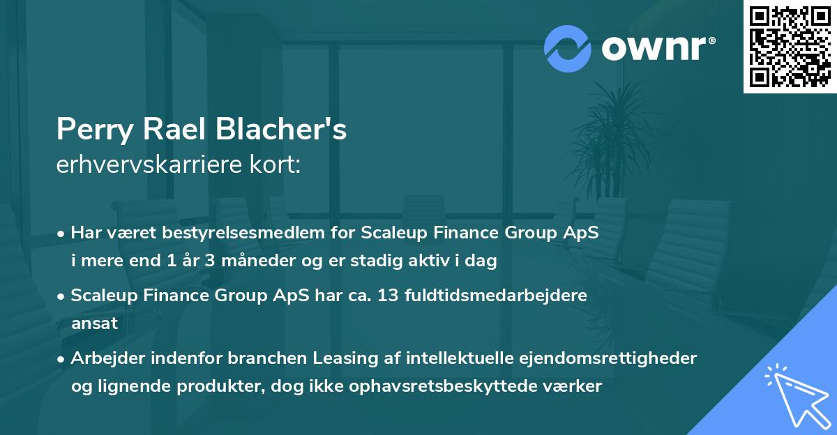 Perry Rael Blacher's erhvervskarriere kort