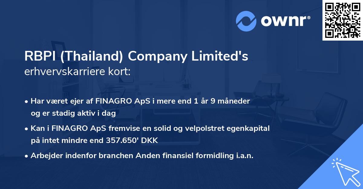 RBPI (Thailand) Company Limited's erhvervskarriere kort