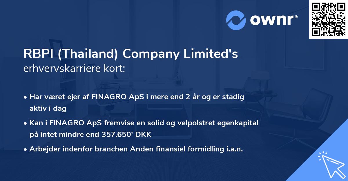 RBPI (Thailand) Company Limited's erhvervskarriere kort