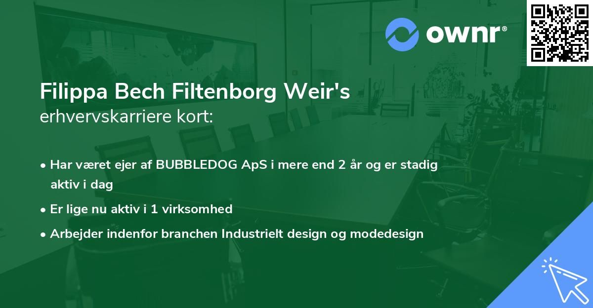 Filippa Bech Filtenborg Weir's erhvervskarriere kort