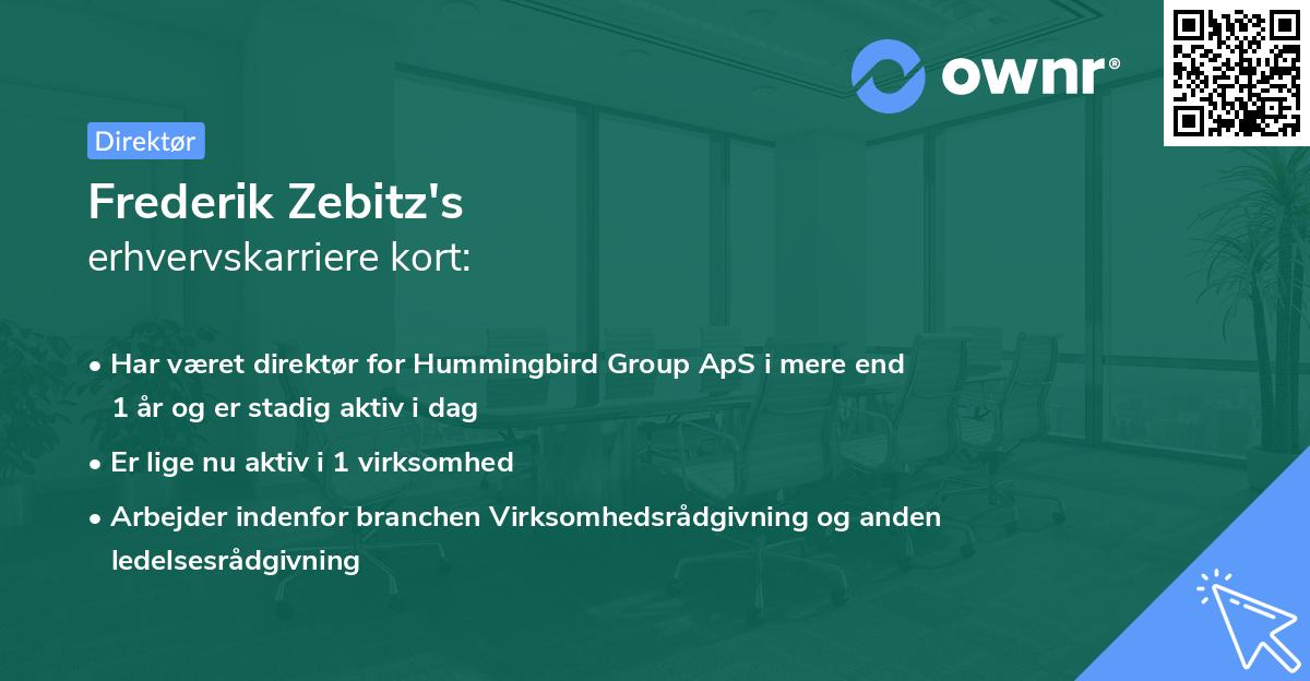 Frederik Zebitz's erhvervskarriere kort