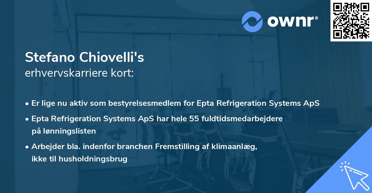 Stefano Chiovelli's erhvervskarriere kort