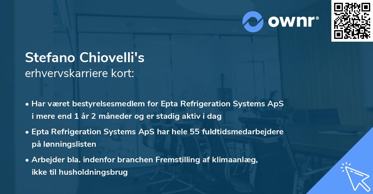 Stefano Chiovelli's erhvervskarriere kort