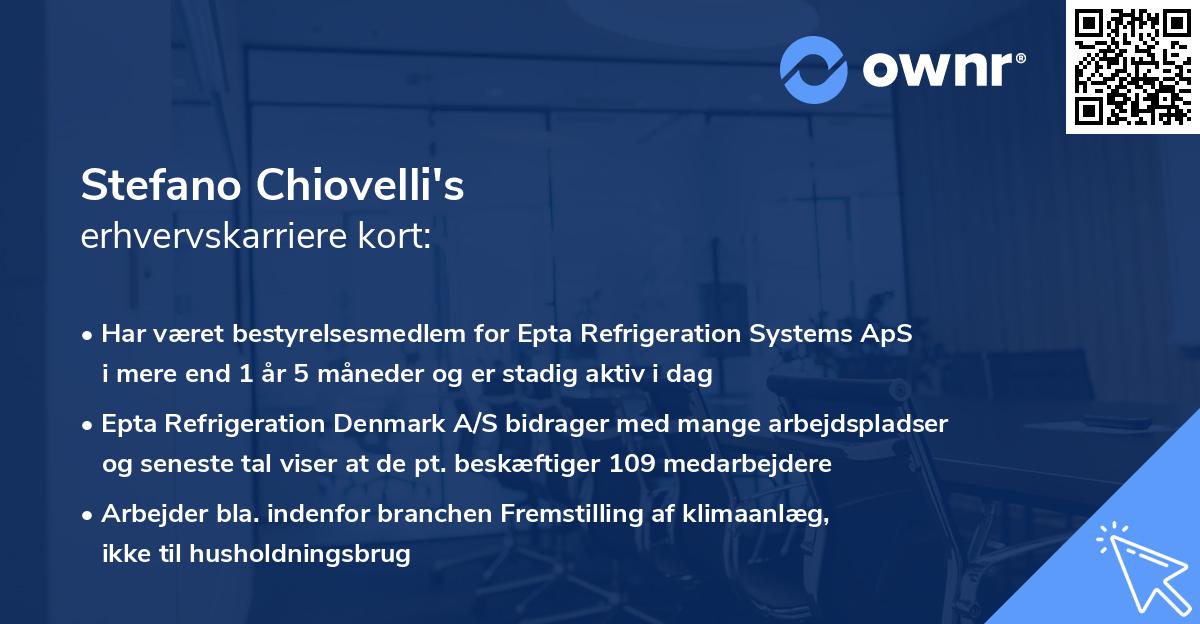 Stefano Chiovelli's erhvervskarriere kort