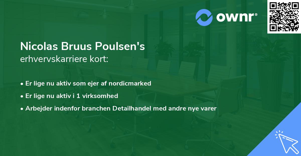 Nicolas Bruus Poulsen's erhvervskarriere kort