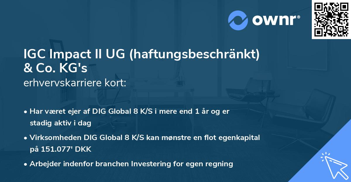 IGC Impact II UG (haftungsbeschränkt) & Co. KG's erhvervskarriere kort