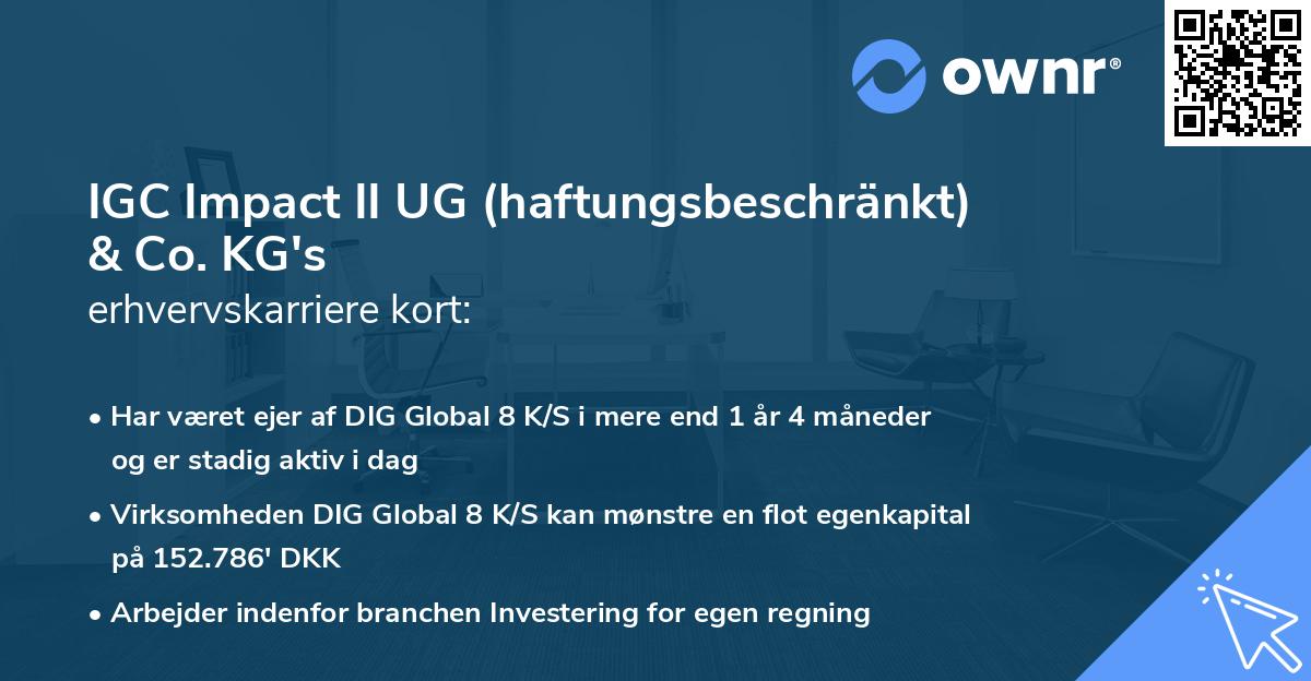 IGC Impact II UG (haftungsbeschränkt) & Co. KG's erhvervskarriere kort