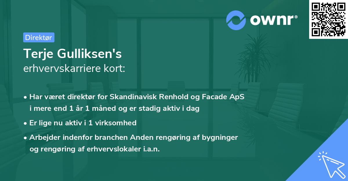 Terje Gulliksen's erhvervskarriere kort