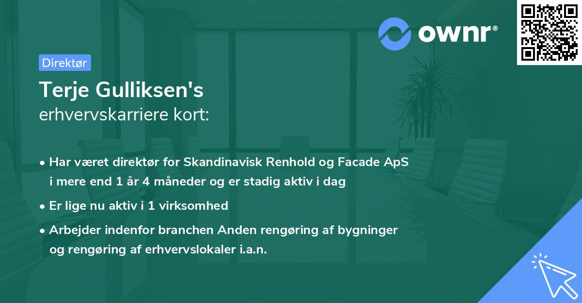 Terje Gulliksen's erhvervskarriere kort