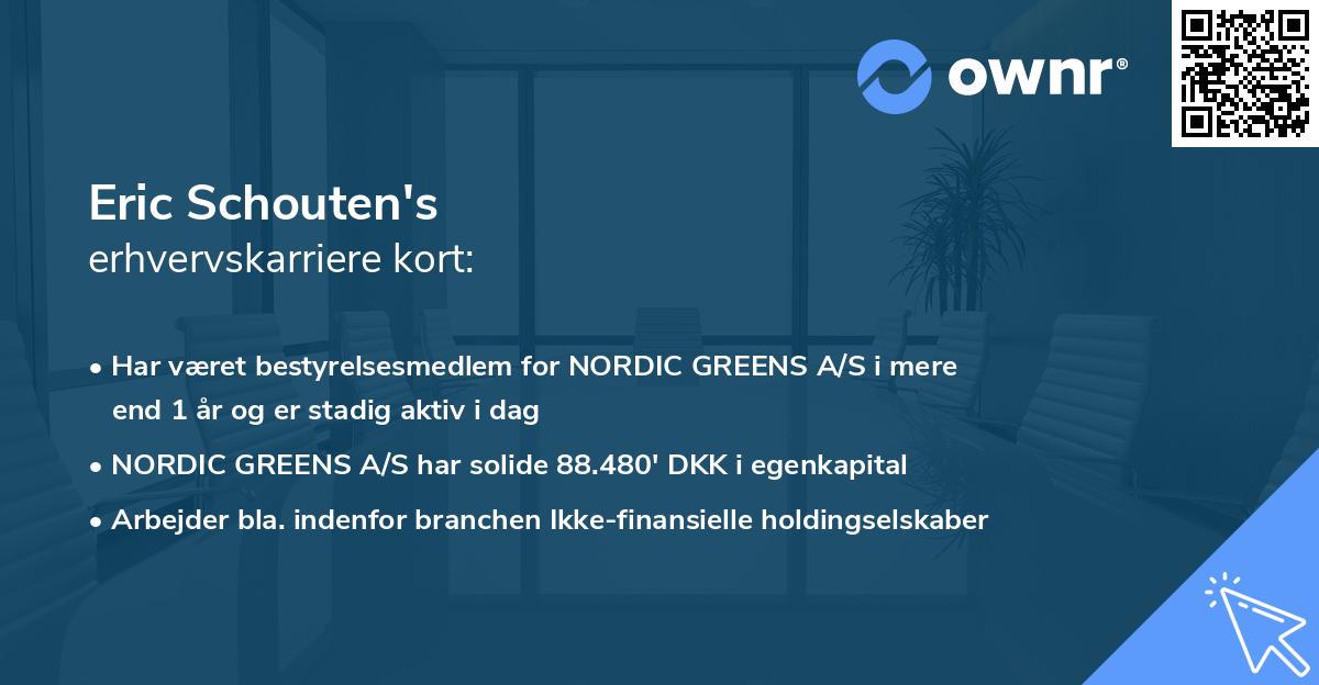 Eric Schouten's erhvervskarriere kort