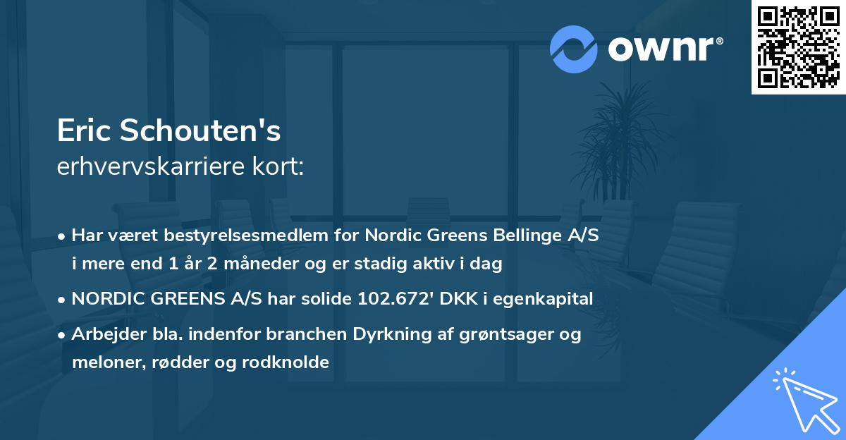 Eric Schouten's erhvervskarriere kort