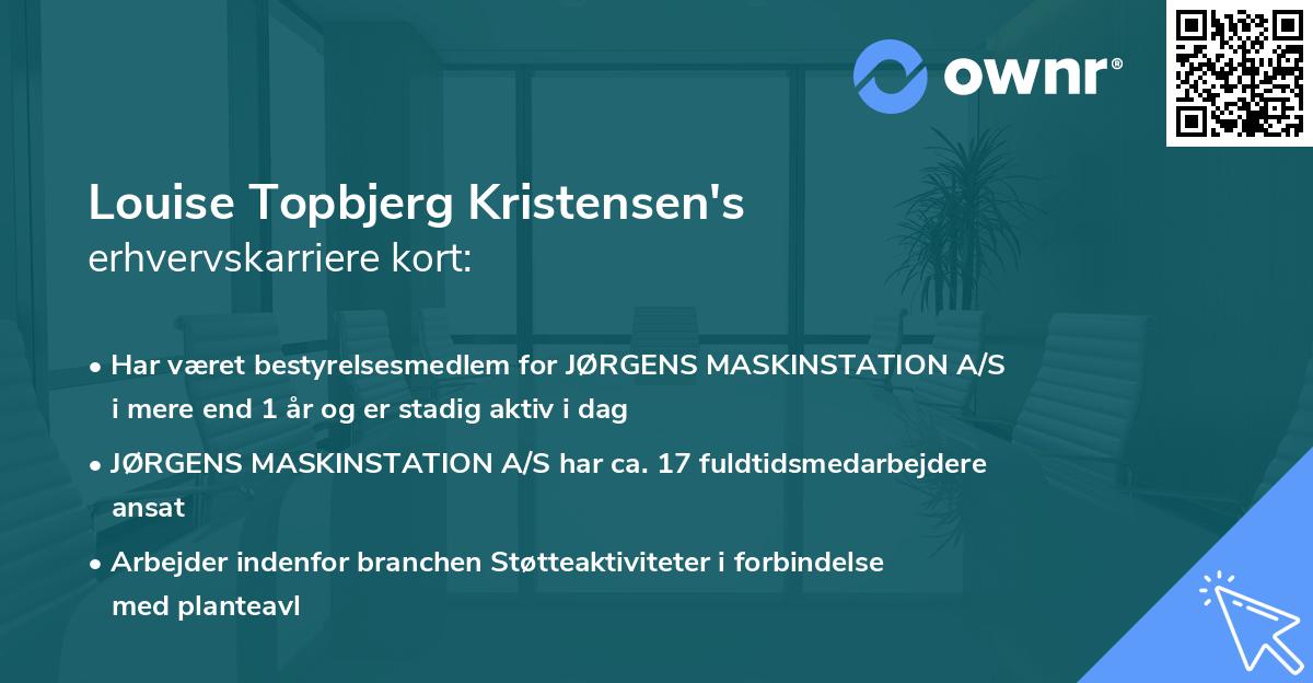 Louise Topbjerg Kristensen's erhvervskarriere kort