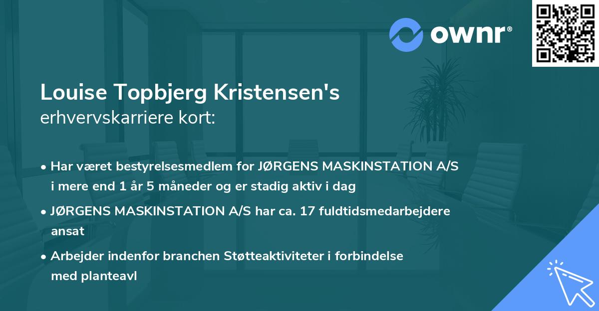 Louise Topbjerg Kristensen's erhvervskarriere kort