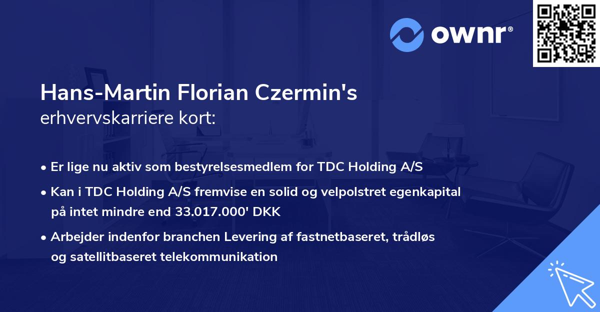 Hans-Martin Florian Czermin's erhvervskarriere kort