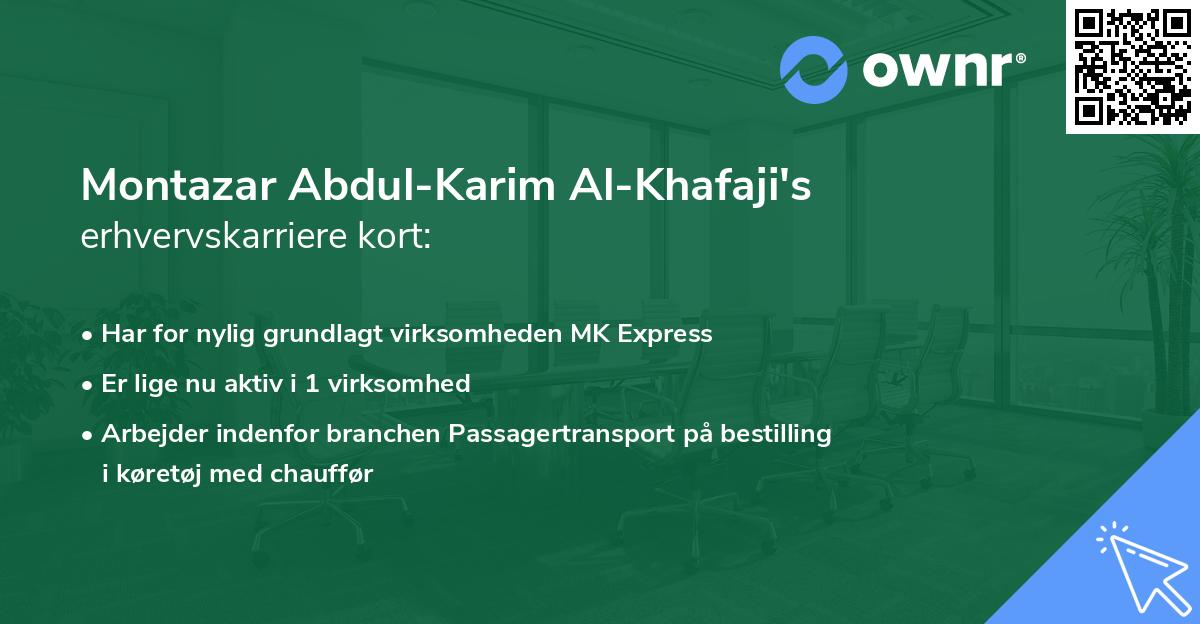 Montazar Abdul-Karim Al-Khafaji's erhvervskarriere kort