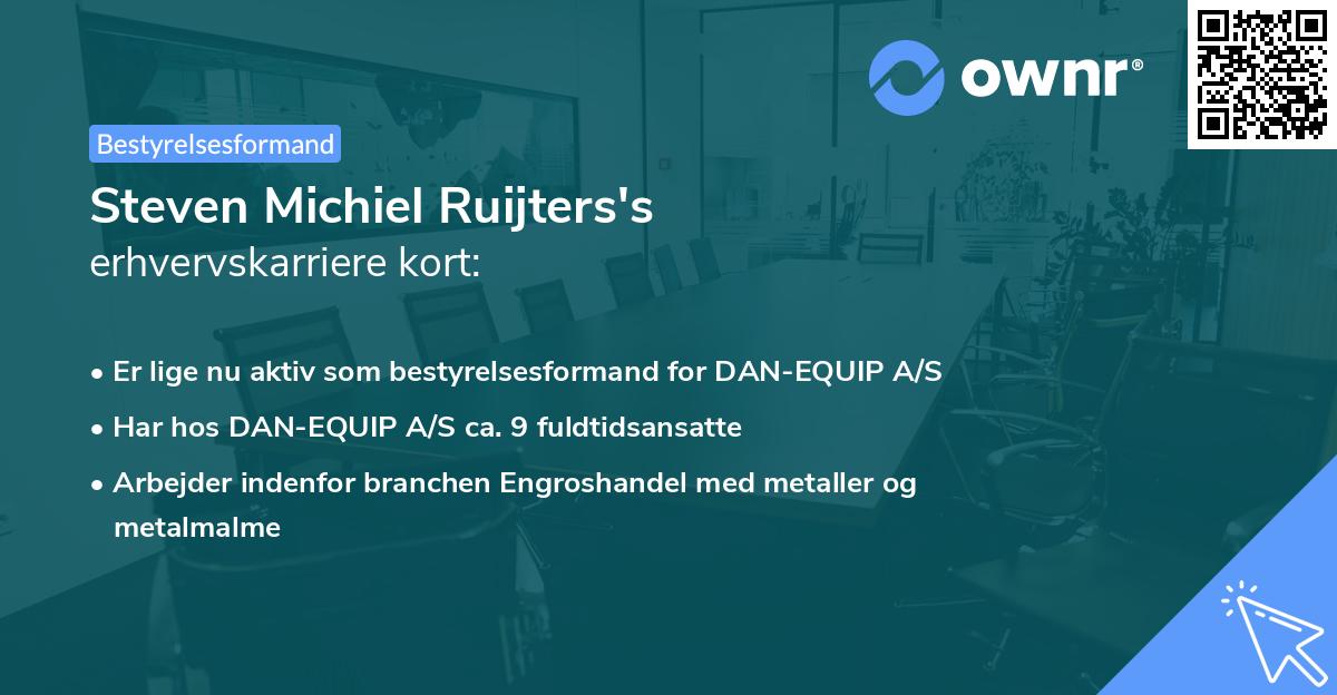 Steven Michiel Ruijters's erhvervskarriere kort